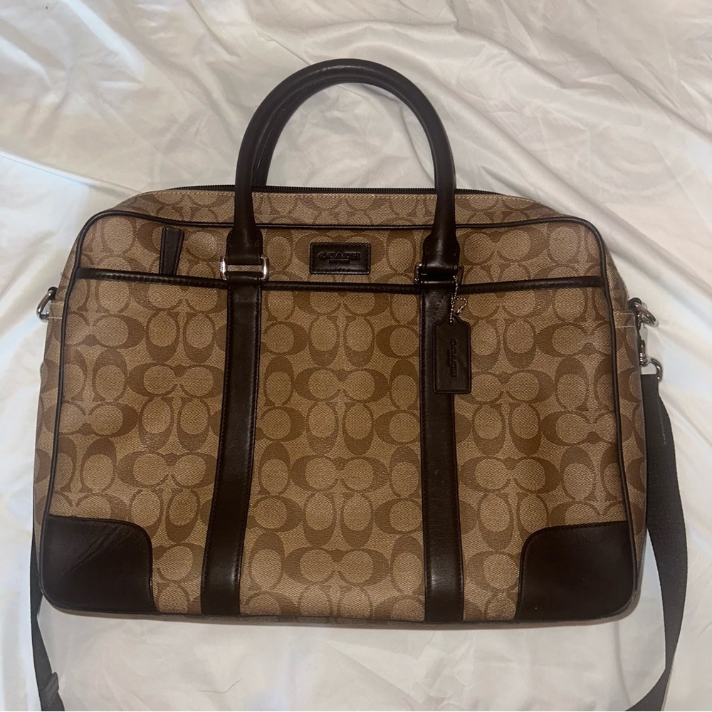 Coach Brown Signature laptop Bag